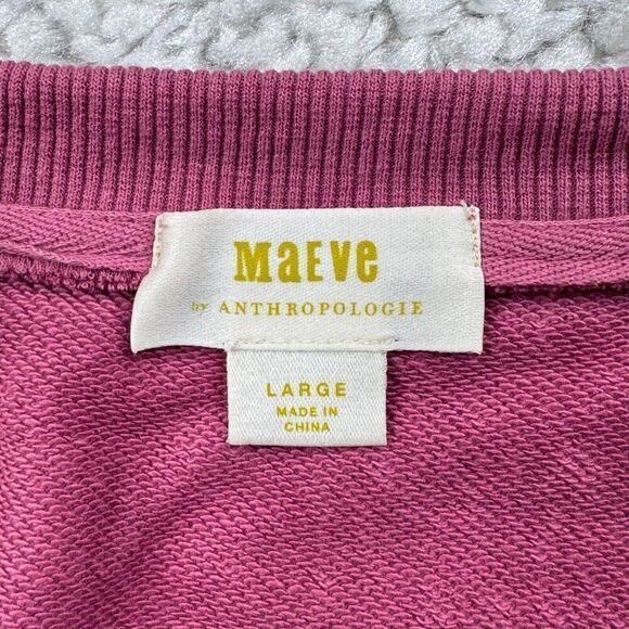 Anthropologie Maeve Pink Layered Tunic Sweatshirt - Picture 4 of 9